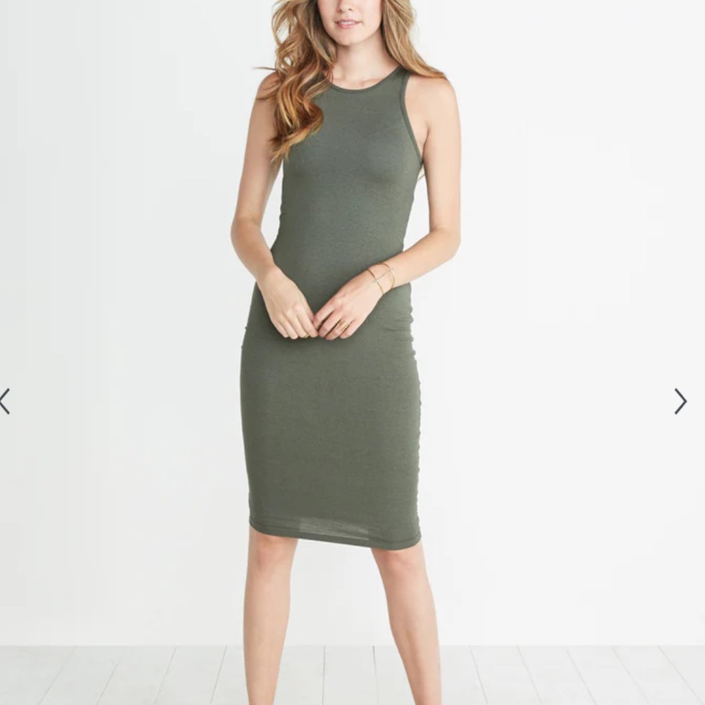 Marine Layer Lexi Midi Dress in Worn Olive